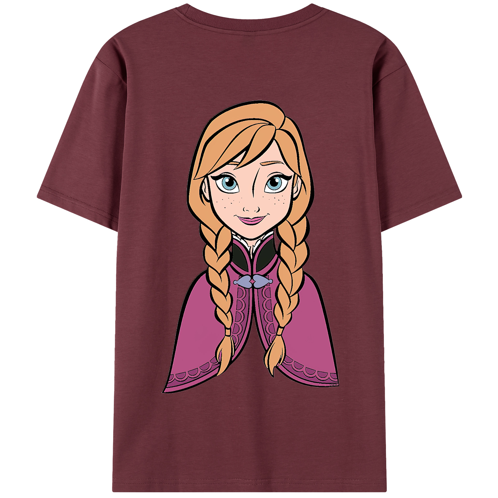 （画像用） アナと雪の女王 アンナ エルサ Frozen Anna Elsa 綿100％半袖Tシャツ（背面プリント）